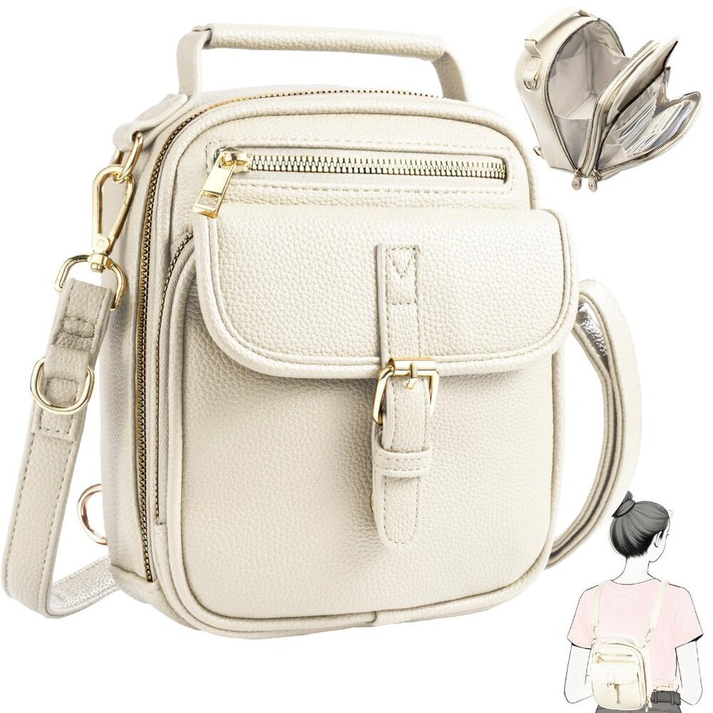 Small Vegan Leather Crossbody Bag Anti-Theft RFID Messenger Purse